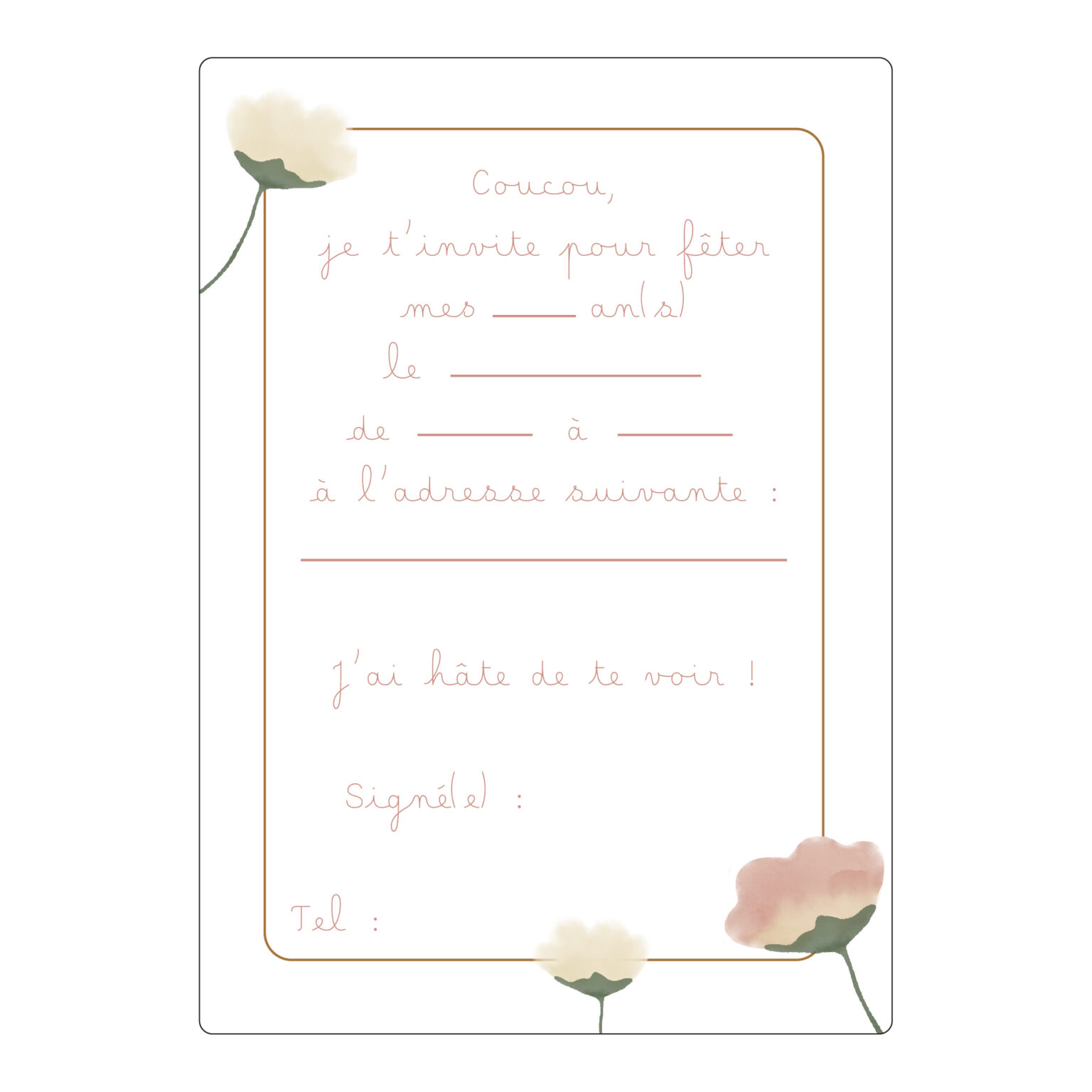 Papier Poetic – Cartes d’invitations anniversaire princesse