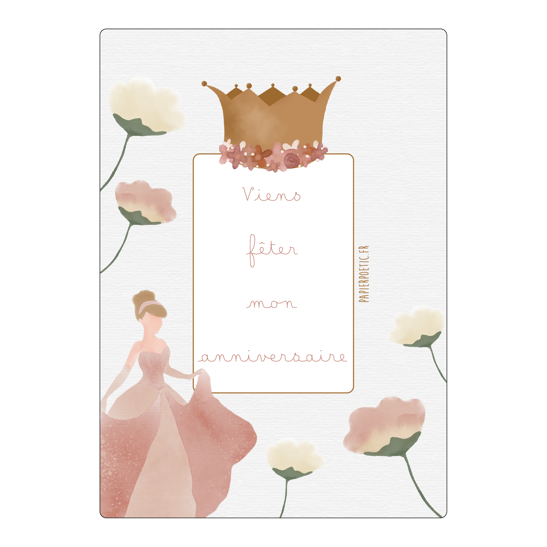 Papier Poetic – Cartes d’invitations anniversaire princesse