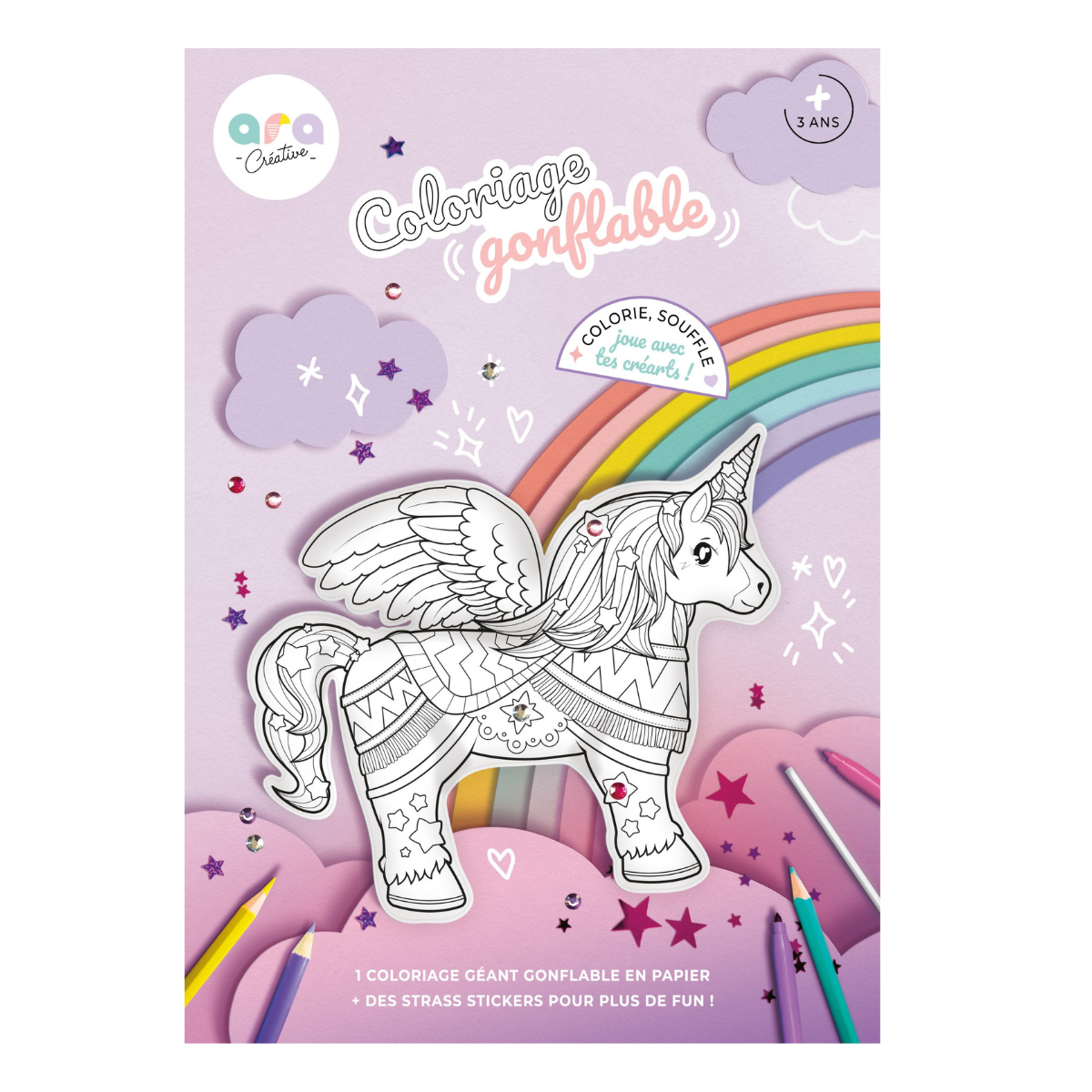 Ara – Coloriage gonflable Licorne