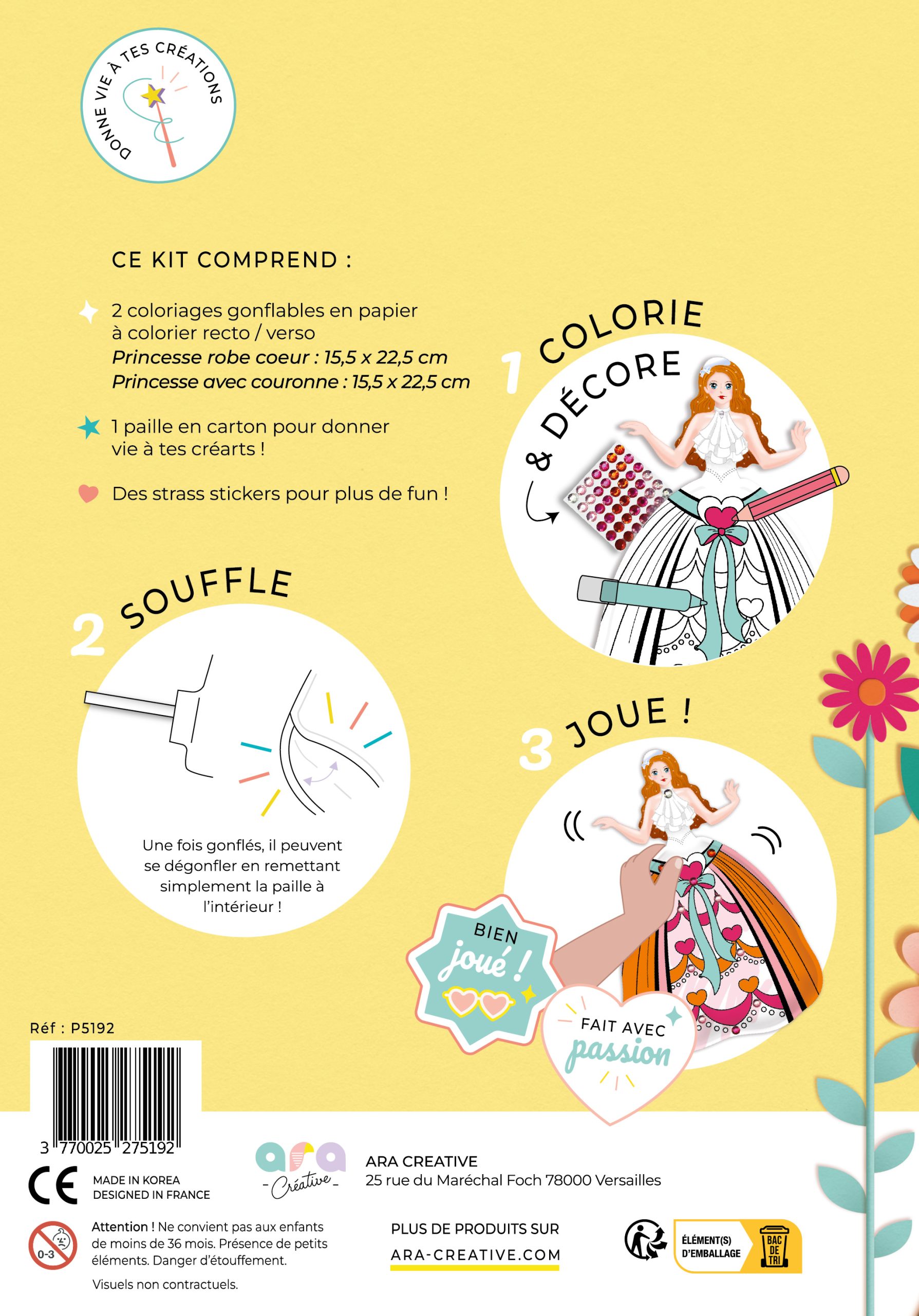 Ara – Coloriage gonflable Princesses